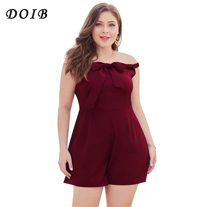 DOIB Plus Size Playsuit Solid Color Sleeveless off Shoulder Bow Tie Collect Waist Wide Leg Jumpsuit XL XXL XXXL XXXXL
DOIB Plus Size Playsuit Solid Color Sleeveless off Shoulder Bow Tie Collect Waist Wide Leg Jumpsuit XL XXL XXXL XXXXL