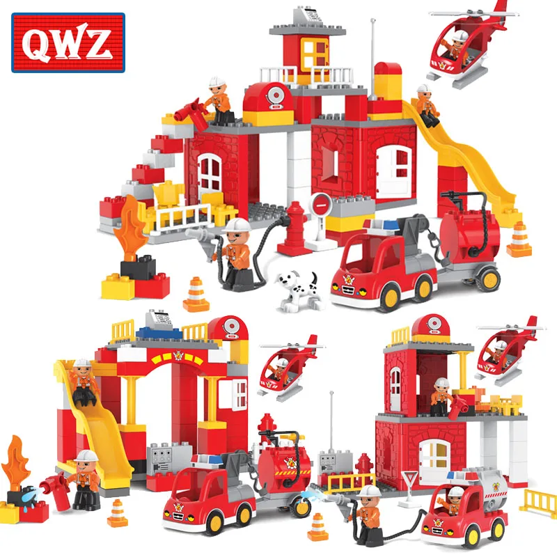 QWZ 60-90pcs City Fire Station Fire Engine Large Size Building Blocks Fireman Figures For Kids Toys
QWZ 60-90pcs City Fire Station Fire Engine Large Size Building Blocks Fireman Figures For Kids Toys