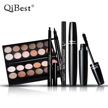 QiBest 4Pcs Professional Makeup Set 12 Colors Shimmer Eyeshadow Palette+ Eyebrow Pencil + Cool Black Liquid Eyeliner +3D Mascara
QiBest 4Pcs Professional Makeup Set 12 Colors Shimmer Eyeshadow Palette+ Eyebrow Pencil + Cool Black Liquid Eyeliner +3D Mascara