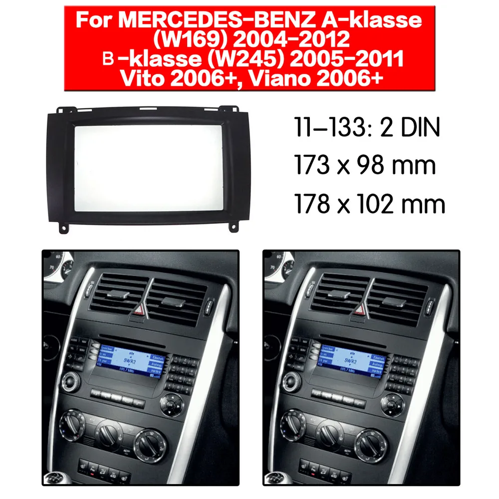 Автомобильный радиоприемник Fascia Frame Kit для BENZ A-Klasse2004-2012 Vito/Viano2016 + Audio Bezel Facia Panel Trim