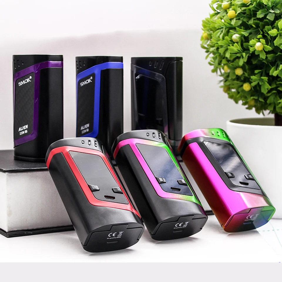 Original SMOK alien TC Box Mod 220w Electronic Cigarette Vape For TFV8 Big Baby Atomizer Tank VS SMOK Procolor 225W TC Box Mod (9)