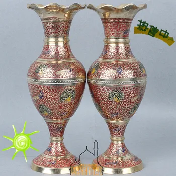 India Pakistan arts and crafts import bronze vase flower mill red festive decoration Home Furnishing
India Pakistan arts and crafts import bronze vase flower mill red festive decoration Home Furnishing