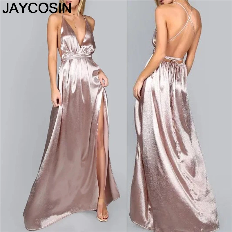 JAYCOSIN Women Dress Sleeveless V-neck Backless Pink Soild Dress Sexy Party Dresses Vestido 2019 New Summer jy16
JAYCOSIN Women Dress Sleeveless V-neck Backless Pink Soild Dress Sexy Party Dresses Vestido 2019 New Summer jy16