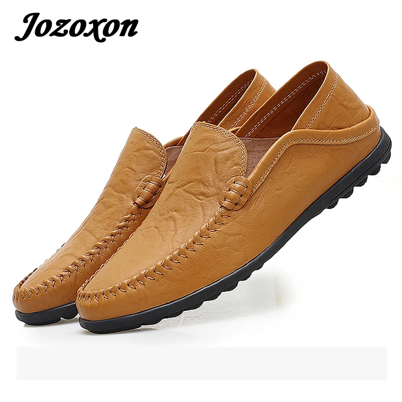 Фото Jozoxon осень 2017 г. Мужские кожаные туфли повседневная обувь для Для мужчин ручной