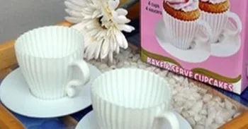 Tea Cup Silicone Cupcake Moulds Baking Fun Party Cakes Muffin Mould 4 Cup 4 Saucers Boxed
Tea Cup Silicone Cupcake Moulds Baking Fun Party Cakes Muffin Mould 4 Cup 4 Saucers Boxed