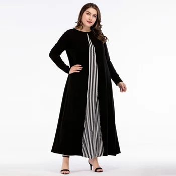 2019 Women Autumn Winter Dress Striped Long Muslim Abaya Dress O neck Long Sleeve Plus Size 4XL Hijab Dress Moslim Jurken
2019 Women Autumn Winter Dress Striped Long Muslim Abaya Dress O neck Long Sleeve Plus Size 4XL Hijab Dress Moslim Jurken