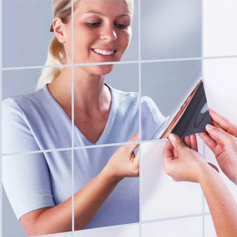 Fashion Squares Mirror Waterproof Self-adhesive Mirrors Surface TV Backdrop Kitchen Bathroom Decorate
Fashion Squares Mirror Waterproof Self-adhesive Mirrors Surface TV Backdrop Kitchen Bathroom Decorate