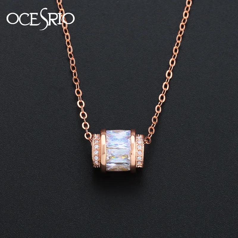 OCERIO Gold 585 Zircon Crystal Pendant Necklace CZ Cubic Zirconia Rose Gold Chain Necklace for Women Gold 585 Jewelry nke-n93
OCERIO Gold 585 Zircon Crystal Pendant Necklace CZ Cubic Zirconia Rose Gold Chain Necklace for Women Gold 585 Jewelry nke-n93