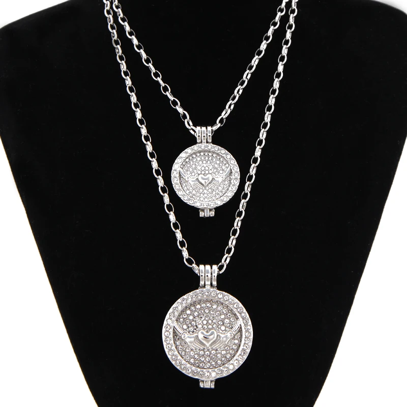 Vinnie Design Jewelry Double Locket Pendants Necklace with Claddagh Coin Disc Crystal Coin Holder include Link Chain
Vinnie Design Jewelry Double Locket Pendants Necklace with Claddagh Coin Disc Crystal Coin Holder include Link Chain