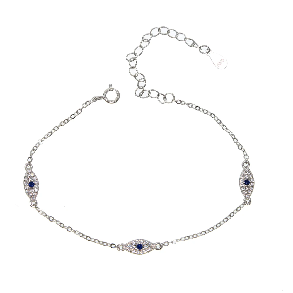 High Quality Free shipping New Fashion 925 sterling silver evil eye Charm Bracelet with chain and for Women man 16+5cm 
High Quality Free shipping New Fashion 925 sterling silver evil eye Charm Bracelet with chain and for Women man 16+5cm