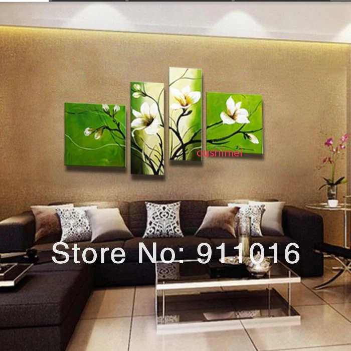 Handpainted 4 Piece Modern Decorative Oil Painting Canvas Wall Art Green Flower Pictures For Decor Living Room As Unique Gift
Handpainted 4 Piece Modern Decorative Oil Painting Canvas Wall Art Green Flower Pictures For Decor Living Room As Unique Gift