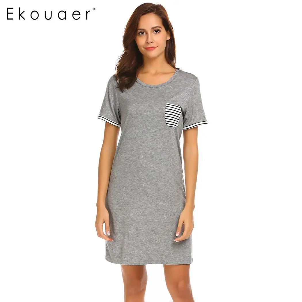 Ekouaer Women Sleep Dress Casual Sleepshirts Soft O-Neck Patchwork Nightgown Female Night Dress Sleepwer Home Clothes
Ekouaer Women Sleep Dress Casual Sleepshirts Soft O-Neck Patchwork Nightgown Female Night Dress Sleepwer Home Clothes