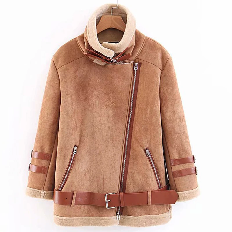 2018 Autumn and Winter Women Fur Leather Suede Coats Locomotive Design European Style Thick Velvet Fur Leather Coats Female A073
2018 Autumn and Winter Women Fur Leather Suede Coats Locomotive Design European Style Thick Velvet Fur Leather Coats Female A073