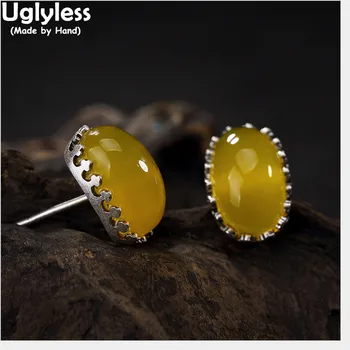 Uglyless Real 999 Silver Fine Jewelry Women Luxury Yellow Chalcedony Stud Earrings Engrave Crown Brincos Jewelry Handmade Bijoux
Uglyless Real 999 Silver Fine Jewelry Women Luxury Yellow Chalcedony Stud Earrings Engrave Crown Brincos Jewelry Handmade Bijoux