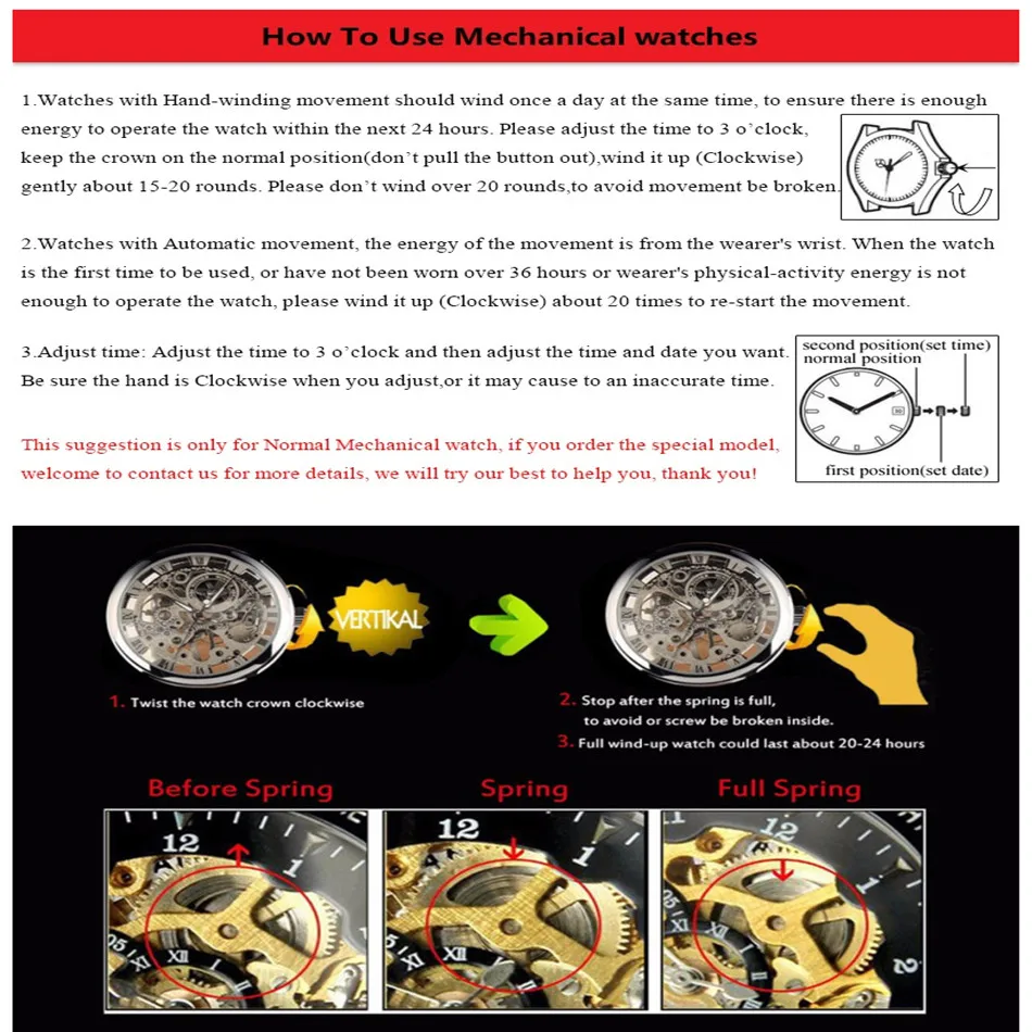 how to use Mechanical watches