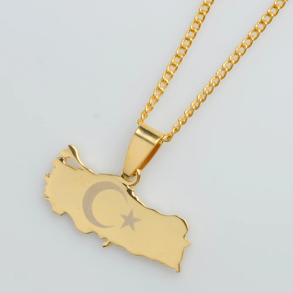 Silver Color Gold Color Turkey Map Flag Pendant Necklace Turks Jewelry Patriotic Gifts for Women Men #J0364
Silver Color Gold Color Turkey Map Flag Pendant Necklace Turks Jewelry Patriotic Gifts for Women Men #J0364