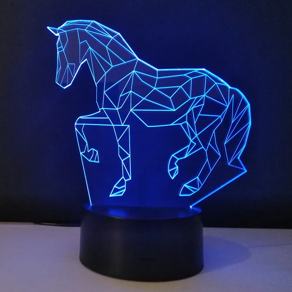 Innovative 3d Visual Led Table Night Plexiglas Plate Night Lamp Veilleuses Pour Enfants Horse Luminaria De Mesa De Bulbing Licht Night Lamp Lampe Veilleuse3d Visualization Led Aliexpress