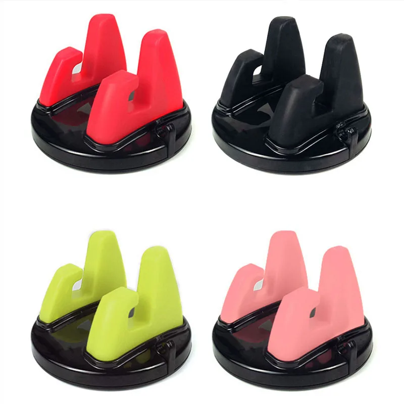 Universal Car Ornament Phone Holder 360 Degree Rotation PC + Silicone Dashboard Decoration For GPS Holder Cell Phone 75mmx45mm