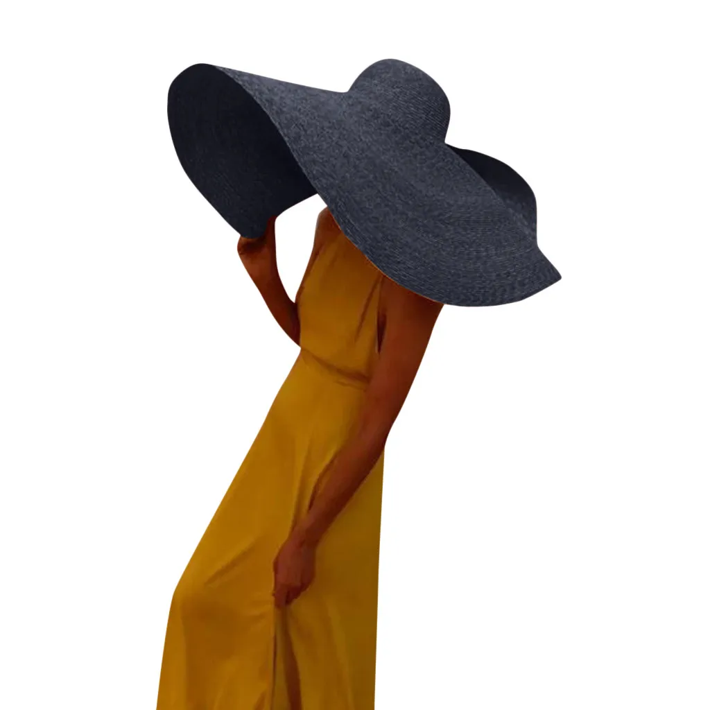 Women Vintage Wide Brim Boater Straw Hat Elegant Flat Floppy Derby Hat Ladies Beach Anti-UV sunshade Protection Straw Cap Cover
Women Vintage Wide Brim Boater Straw Hat Elegant Flat Floppy Derby Hat Ladies Beach Anti-UV sunshade Protection Straw Cap Cover