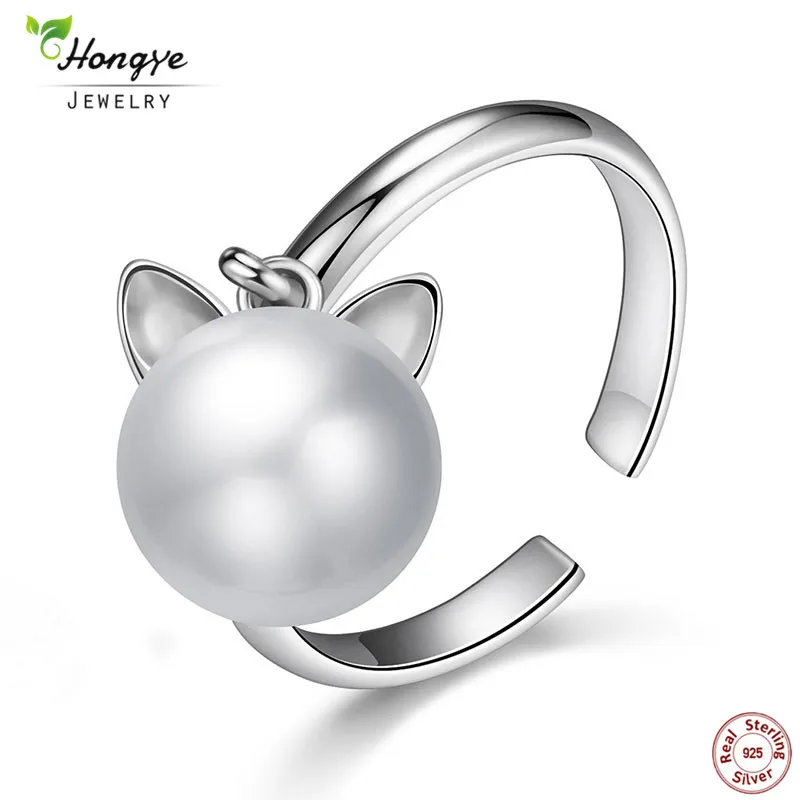 Hongye 925 Sterling Silver Cute Cat Real Natural Freshwater Pearl Ring Open Rings For Women Fashion Girl Jewelry Accessories
Hongye 925 Sterling Silver Cute Cat Real Natural Freshwater Pearl Ring Open Rings For Women Fashion Girl Jewelry Accessories