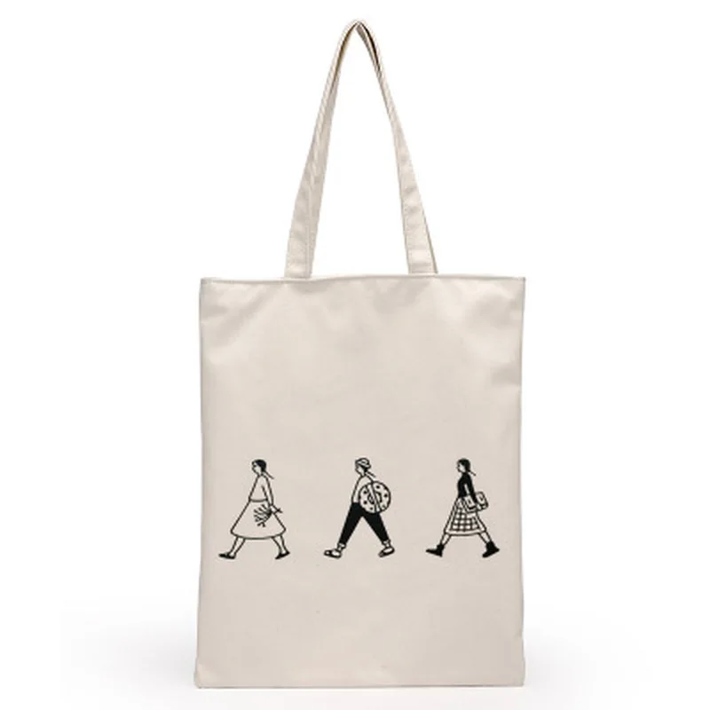 White/Black Girls Pattern Cloth Canvas Tote Bag Handmade Cotton Shopping Women Folding Shoulder Shopping Bags bolsas de tela
White/Black Girls Pattern Cloth Canvas Tote Bag Handmade Cotton Shopping Women Folding Shoulder Shopping Bags bolsas de tela