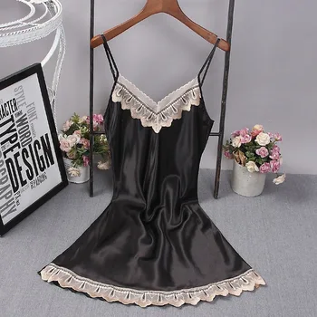 Women's nightgown lace sexy lingerie female casual sleepwear satin homewear summer women nightwear v neck nightdress 2019
Women's nightgown lace sexy lingerie female casual sleepwear satin homewear summer women nightwear v neck nightdress 2019