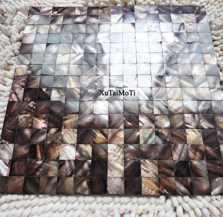Фото 11 шт. мозаика из ракушек кофе перламутровая плитка без раствора декоративная