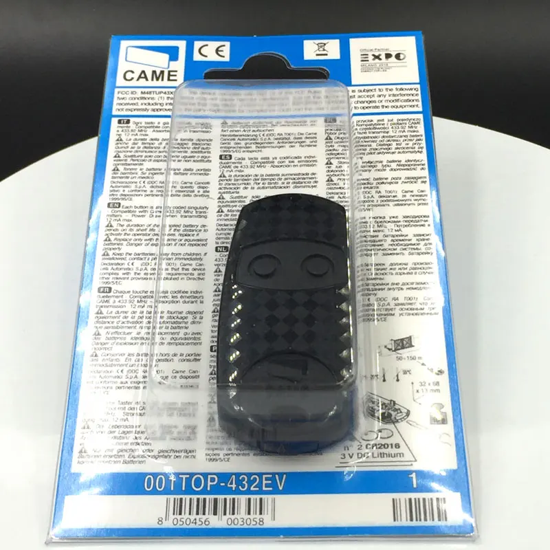 2pieces Gate Garage hand remote key fob for CAME TOP 432EV fixed code 433.92MHz Battery CR2016
2pieces Gate Garage hand remote key fob for CAME TOP 432EV fixed code 433.92MHz Battery CR2016