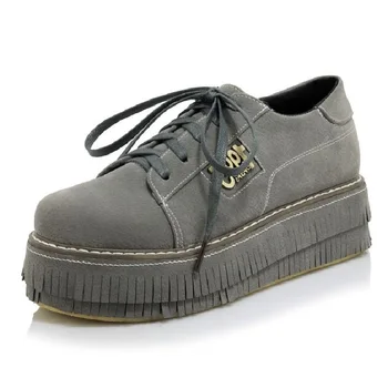 Fashion Vintage Plus Size Women Flat Platform Single Shoes Lacing Creepers Tassel Flats Vogue School Tide Ladies Female Shoe
Fashion Vintage Plus Size Women Flat Platform Single Shoes Lacing Creepers Tassel Flats Vogue School Tide Ladies Female Shoe