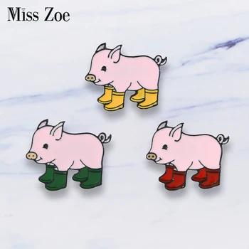 Fun Pig With Rain Boots Enamel Pins Piggy Brooches Badge Denim jeans Lapel Pin Cartoon Cute Animal Jewelry Gift for kids friends
Fun Pig With Rain Boots Enamel Pins Piggy Brooches Badge Denim jeans Lapel Pin Cartoon Cute Animal Jewelry Gift for kids friends