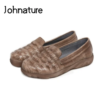 Johnature 2020 Spring/Summer Genuine Leather Loafers Retro Comfortable Casual Round Toe Shallow Slip-on Flats Women Shoes
Johnature 2020 Spring/Summer Genuine Leather Loafers Retro Comfortable Casual Round Toe Shallow Slip-on Flats Women Shoes