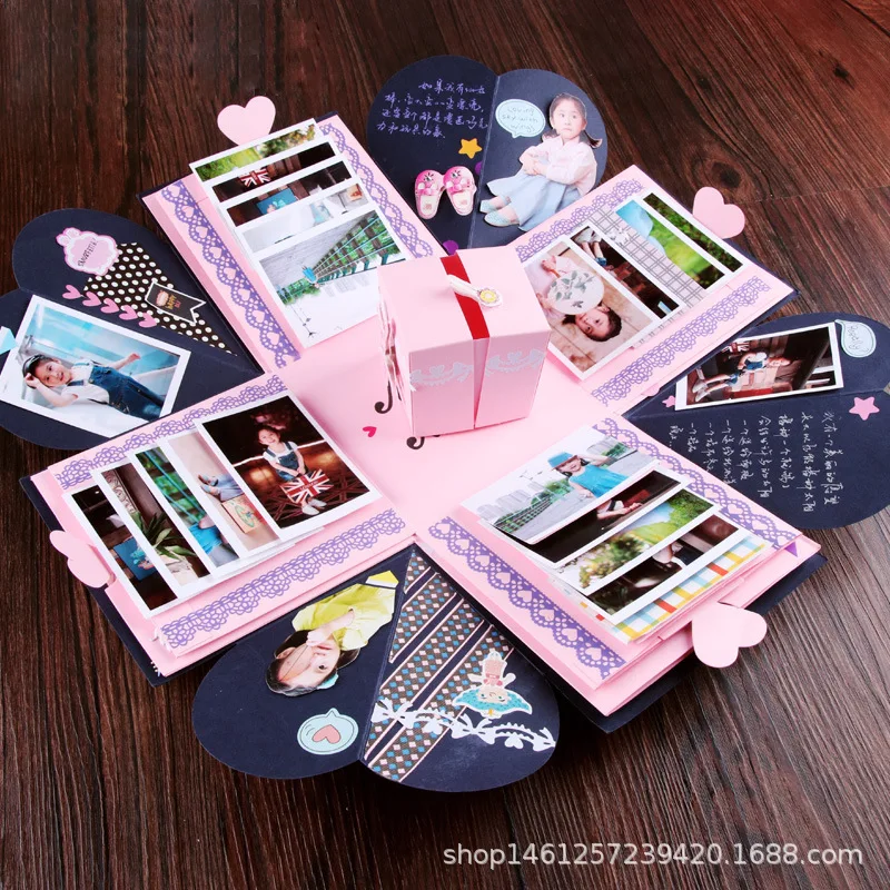 

DIY explosion box lovers album handmade creative birthday surprise Valentine's day gift boxes