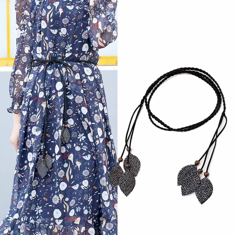 Fashion Ladies Braided belt With Leaves Pendant Clothing Accessories Ladies Dresses Belt Waistband Elegant Tassel
Fashion Ladies Braided belt With Leaves Pendant Clothing Accessories Ladies Dresses Belt Waistband Elegant Tassel