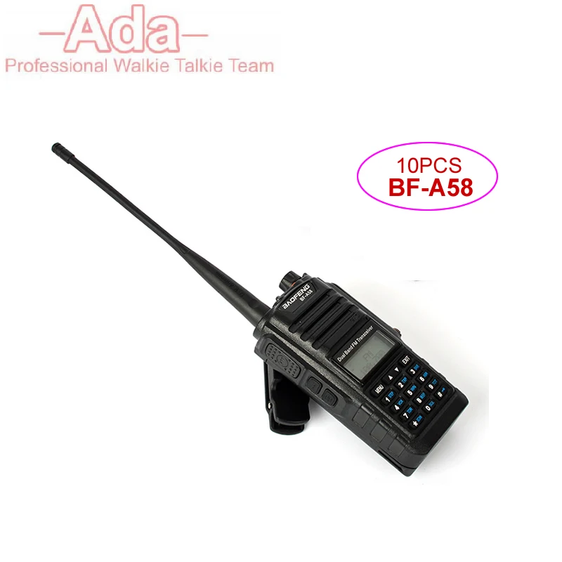 10PCS Walkie talkie baofeng BF-A58,waterproof vhf/uhf radio gp340 comunicador sister baofeng a52 888s uv82 uvb2 uv-5r+headset
10PCS Walkie talkie baofeng BF-A58,waterproof vhf/uhf radio gp340 comunicador sister baofeng a52 888s uv82 uvb2 uv-5r+headset