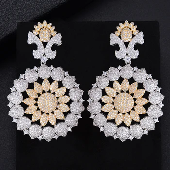 62mm Fashion Flower Shape Pierced Drop Hollow Shape Full Cubic Zirconia Dangle Earings Women Wedding Bridal Jewelry
62mm Fashion Flower Shape Pierced Drop Hollow Shape Full Cubic Zirconia Dangle Earings Women Wedding Bridal Jewelry