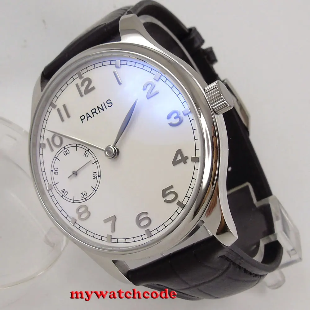 44mm parnis white dial silver makrs ST 3600 hand winding 6497 mens wrist watch P28
44mm parnis white dial silver makrs ST 3600 hand winding 6497 mens wrist watch P28
