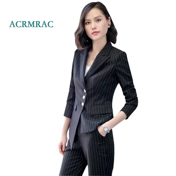 ACRMRAC Women's suit New Spring and autumn stripe Slim Long sleeve irregular Blazers pants Business OL Formal Pants t Suits
ACRMRAC Women's suit New Spring and autumn stripe Slim Long sleeve irregular Blazers pants Business OL Formal Pants t Suits