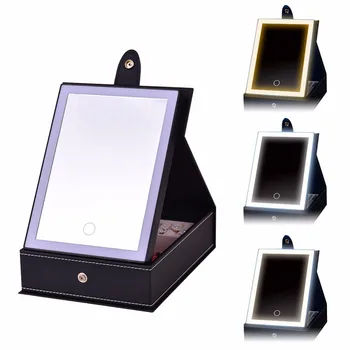 USB Lighted Makeup Mirror with Jewelry Box Organizer Tray Display Storage Case LED Light for Travel Cosmetics Earrings Necklaces
USB Lighted Makeup Mirror with Jewelry Box Organizer Tray Display Storage Case LED Light for Travel Cosmetics Earrings Necklaces