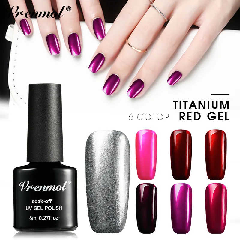 Vrenmol 1pcs Titanium Red UV Gel Nail Polish 6 Colors Rose Red Mirror Effect Gel Lacquer Metal Titanium Gel Polish Lucky
Vrenmol 1pcs Titanium Red UV Gel Nail Polish 6 Colors Rose Red Mirror Effect Gel Lacquer Metal Titanium Gel Polish Lucky
