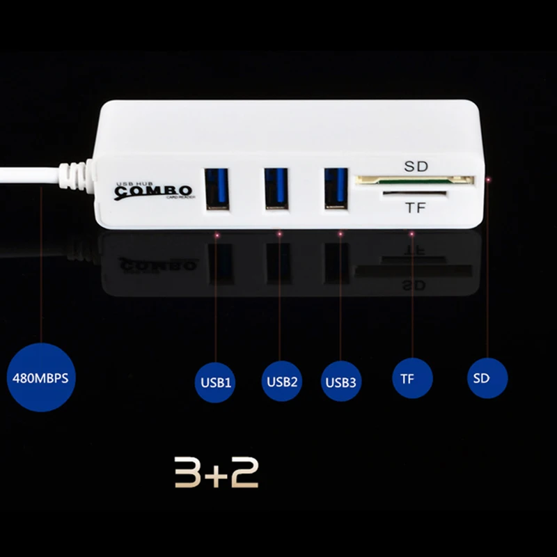2 in 1 Micro/Type-C/USB 2.0 OTG Hub Splitter Combo 3 Ports SD/TF 480Mbps Card Reader Multi HUB Transmission For PC Computer
2 in 1 Micro/Type-C/USB 2.0 OTG Hub Splitter Combo 3 Ports SD/TF 480Mbps Card Reader Multi HUB Transmission For PC Computer