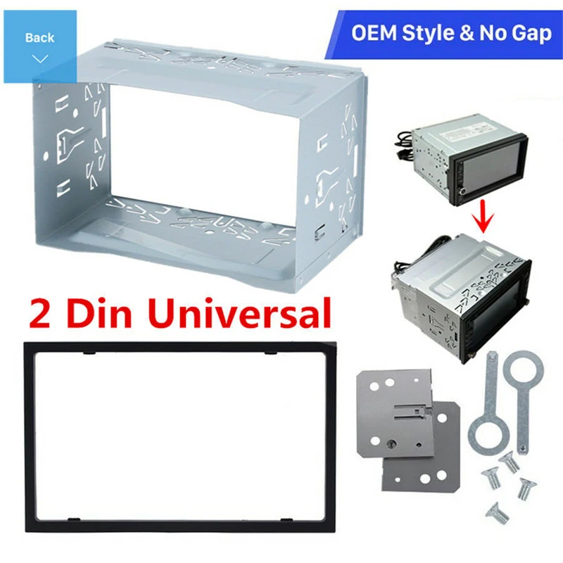 Unit 2 DIN Cage Radio Vehicle Case Car Fitting DVD Player Frame Mounting Plate Iron Frame Plastic Panel with Hardware Accessory
Unit 2 DIN Cage Radio Vehicle Case Car Fitting DVD Player Frame Mounting Plate Iron Frame Plastic Panel with Hardware Accessory