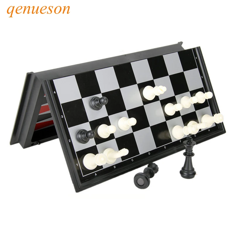 New Folding Magnetic Board Games Plastic Chess & Checkers Backgammon 3 in 1 Chess Sets With Chessboard And Chess Pieces qenueson
New Folding Magnetic Board Games Plastic Chess & Checkers Backgammon 3 in 1 Chess Sets With Chessboard And Chess Pieces qenueson