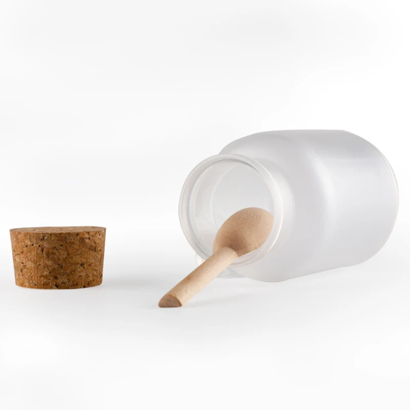 Bath Salt Bottle Empty Matte Cork Bath Salt Bottle with Wooden Spoon Women Cosmetic Refillable Jar 200ml Clear
Bath Salt Bottle Empty Matte Cork Bath Salt Bottle with Wooden Spoon Women Cosmetic Refillable Jar 200ml Clear