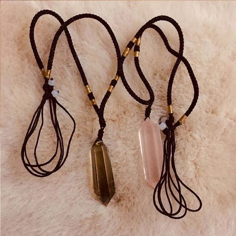 Natural crystal Double tip Hexagonal prism Pendant Yellow powder crystal obsidian Degaussing Purification Rockcrystal WholesaJ59
Natural crystal Double tip Hexagonal prism Pendant Yellow powder crystal obsidian Degaussing Purification Rockcrystal WholesaJ59