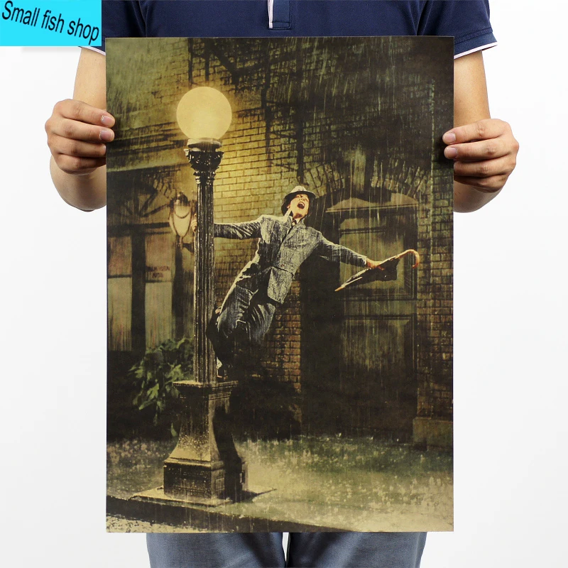 Singin' in the Rain Hollywood dance music Film Home Furnishing decoration Kraft Movie Poster Drawing core Wall stickers
Singin' in the Rain Hollywood dance music Film Home Furnishing decoration Kraft Movie Poster Drawing core Wall stickers