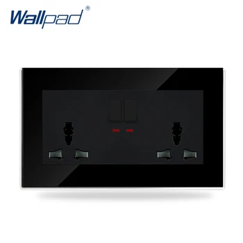 146*86mm Universal Switched Socket Wallpad Black Luxury Glass 110v-250V Double 10A 13A Univesal Wall Socket with Switch and LED
146*86mm Universal Switched Socket Wallpad Black Luxury Glass 110v-250V Double 10A 13A Univesal Wall Socket with Switch and LED
