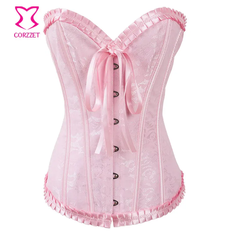 Pink Floral Jacquard Overbust Corset Gothique Cheap Corsets and Bustiers Sexy Korsett For Women Corsage Gothic Clothing 3XL 4XL
Pink Floral Jacquard Overbust Corset Gothique Cheap Corsets and Bustiers Sexy Korsett For Women Corsage Gothic Clothing 3XL 4XL