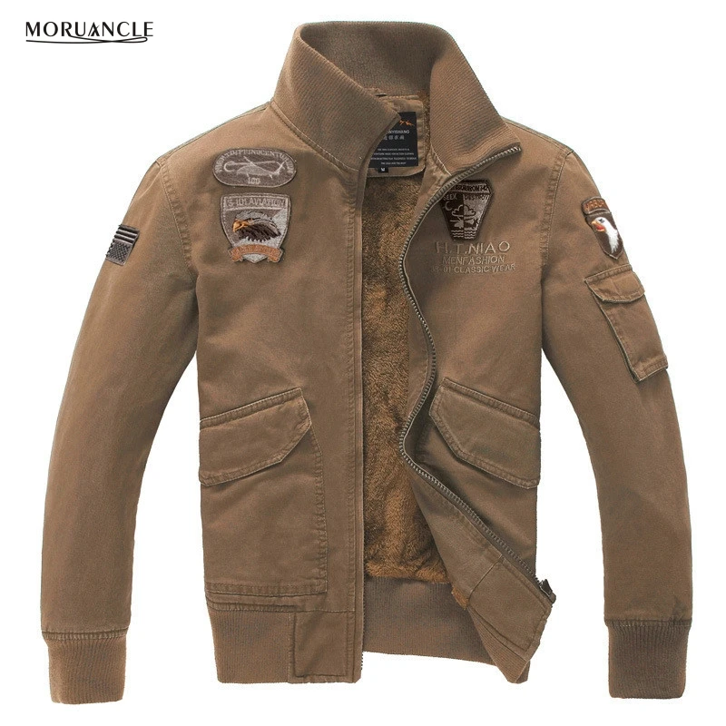 MORUANCLE Winter Mens Warm Bomber Jackets Male Slim Fit Fleece Lined Pilot Coats With Epaulets Plus Size M-4XL Casaco Masculino
MORUANCLE Winter Mens Warm Bomber Jackets Male Slim Fit Fleece Lined Pilot Coats With Epaulets Plus Size M-4XL Casaco Masculino