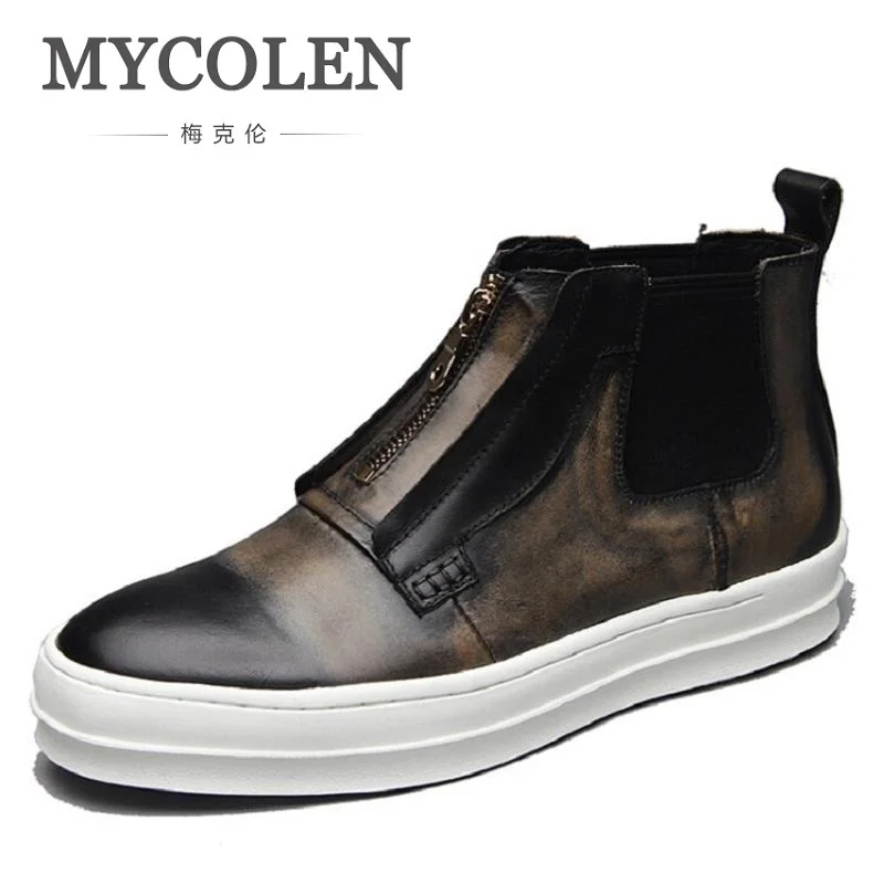 MYCOLEN Genuine Leather Shoes Retro Designer Brand Men Winter Boots Black Brown Zipper Basic Leather Boots Chuteira
MYCOLEN Genuine Leather Shoes Retro Designer Brand Men Winter Boots Black Brown Zipper Basic Leather Boots Chuteira