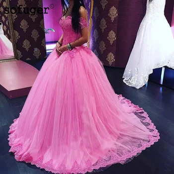 Sofuge Tulle Appliques Ball Gown Puffy Pleat Quinceanera Dresses Debutante Vestido 15 Anos Festa Off The Shoulder Party Dress
Sofuge Tulle Appliques Ball Gown Puffy Pleat Quinceanera Dresses Debutante Vestido 15 Anos Festa Off The Shoulder Party Dress